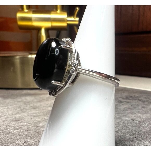 Black Stone ring, size 6, .925 sterling silver, NWOT - Picture 12 of 13